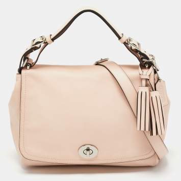 Pre Owned Coach Pink Leather Legacy Romy Top Handle Bag