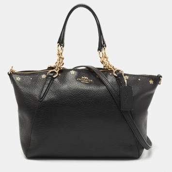Pre Owned Coach Black Leather Small Kelsey Satchel