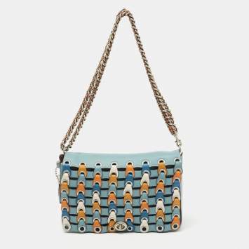 Coach Blue Leather Dinky Link 1941 Crossbody Bag
