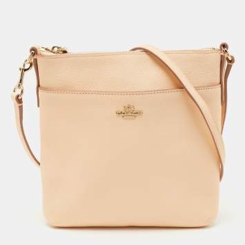 Coach Peach Leather North South Swingpack Crossbody Bag