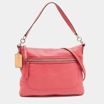 Coach Pink Leather Poppy Perri Hippie Crossbody Bag 