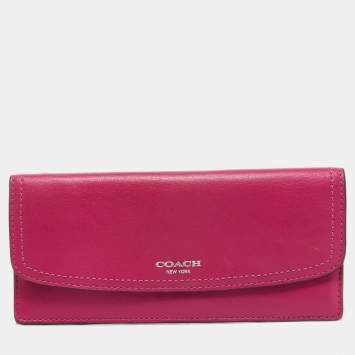 مملوكة مسبقًا Coach Pink Leather Slim Envelope Continental Wallet