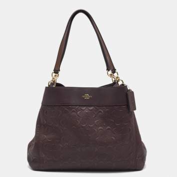 Coach Dark Purple Leather Lexy Shoulder Bag