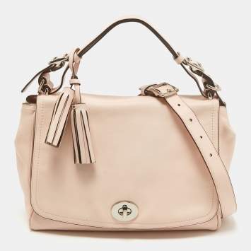 Pre Owned Coach Pink Leather Legacy Romy Top Handle Bag