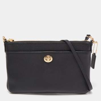 Coach Black Leather Polly Crossbody Bag