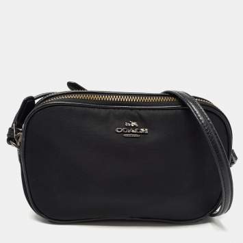 Pre Owned Coach Black Leather Sadie Camera Crossbody Bag