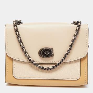 Coach Beige Leather Parker Crossbody Bag
