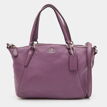 Pre Owned Coach Purple Leather Mini Kelsey Satchel