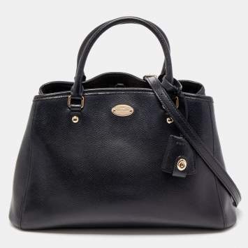 Coach Black Leather Margot Carryall Satchel