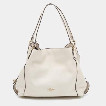 Pre Owned Coach Off White Leather Edie 31 Shoulder Bag