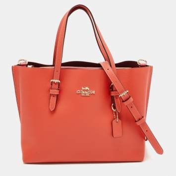 Coach Orange Leather Mollie 25 Tote