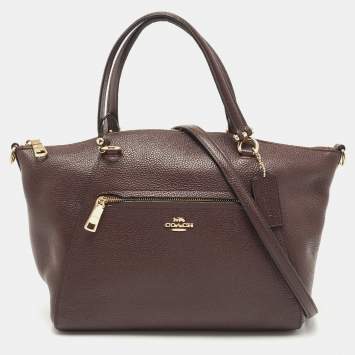 Pre Owned Coach Burgundy Leather Prairie Satchel