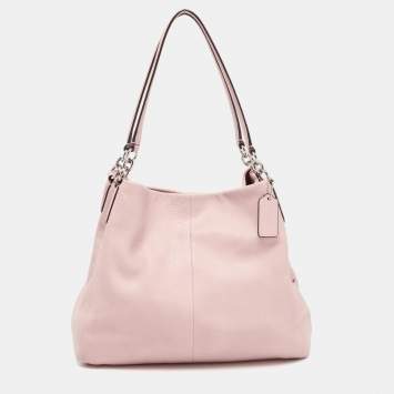Coach Pink Leather Edie Shoulder Bag
