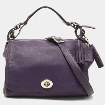 Coach Purple Leather Romy Top Handle Bag