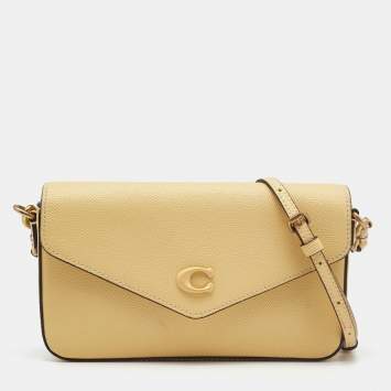 Coach Yellow Leather Wyn Flap Crossbody Bag