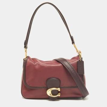 Coach Maroon/Burgundy Leather Soft Tabby Shoulder Bag