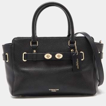 Coach Black Leather Blake 25 Carryall Tote