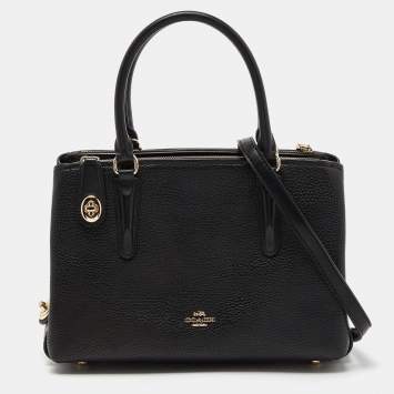 Coach Black Leather Brooklyn Carryall 28 Tote