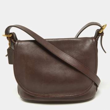 Coach Brown Leather Vintage Flap Crossbody Bag