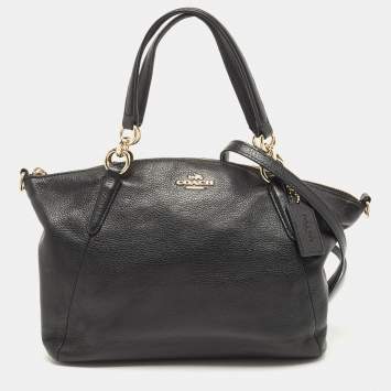 Pre Owned Coach Black Leather Small Kelsey Satchel