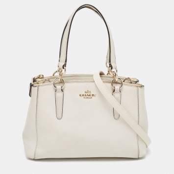 Coach Cream Leather Mini Christie Carryall Double Zip Satchel