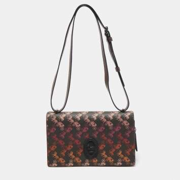 Pre Owned Coach Multicolor Horse And Carriage Print Coated Canvas And Leather Camille Crossbody Bag