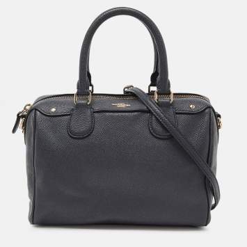 Pre Owned Coach Blue Leather Mini Bennett Satchel