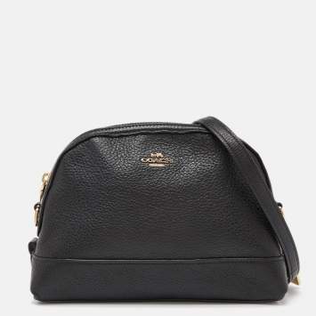 Coach Black Leather Dome Crossbody Bag