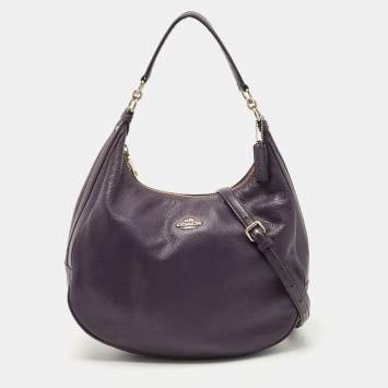 Pre Owned Coach Purple Leather Harley Hobo