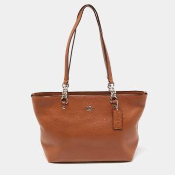 Pre Owned Coach Brown Leather Small Sophia Tote