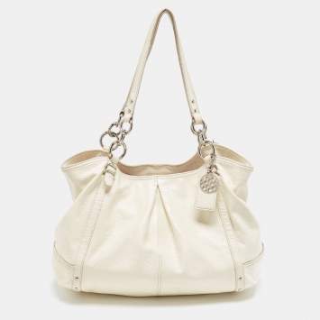 Coach White Patent Leather Alexandra Tote