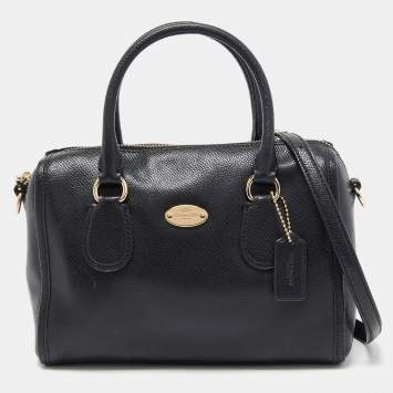 Pre Owned Coach Black Leather Mini Bennett Satchel