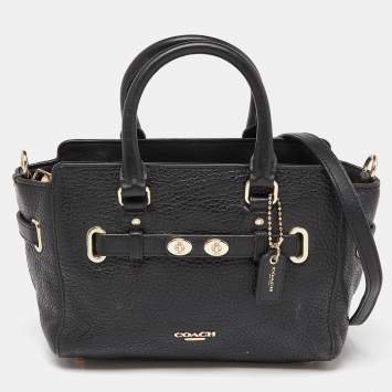 Pre Owned Coach Black Leather Mini Blake Carryall Satchel