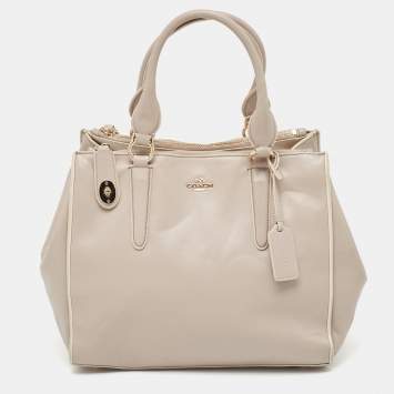 Pre Owned Coach Lilac Leather Crosby Carryall Tote
