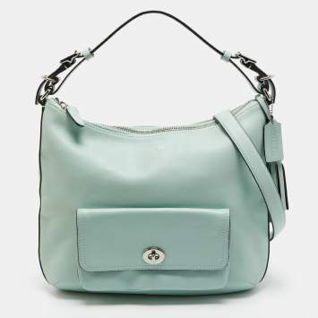 Pre Owned Coach Mint Green Leather Legacy Courtney Hobo