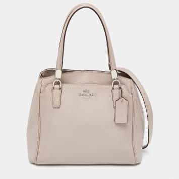 Pre Owned Coach Beige Leather Minetta Satchel