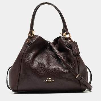 Coach Dark Burgundy Leather Edie Satchel