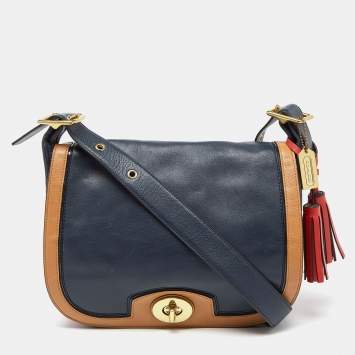 Coach Multicolour Leather Turnlock Flap Crossbody Bag