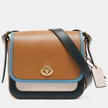 Coach Multicolor Leather Colorblock Rambler 16 Crossbody Bag