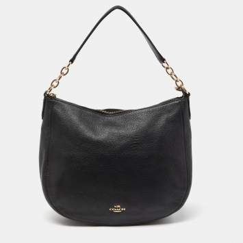 Pre Owned Coach Black Leather Chelsea Hobo