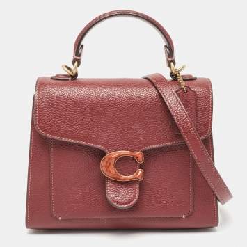 Coach Burgundy Leather Tabby Top Handle Bag