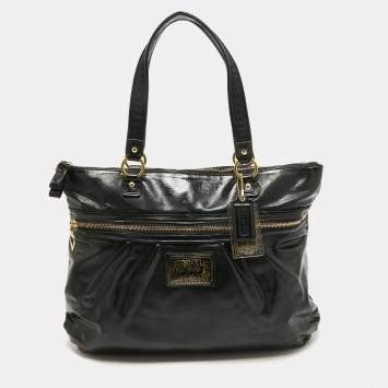 Coach Black Patent Leather Daisy Tote