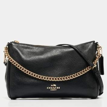 Coach Black Leather Carrie Crossbody Bag