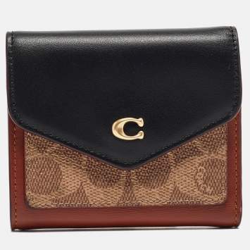 Coach Tricolor Signature Coated Canvas and Leather Small Wyn Wallet