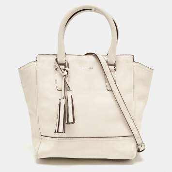 Coach Off White Leather Legacy Tassel Tote