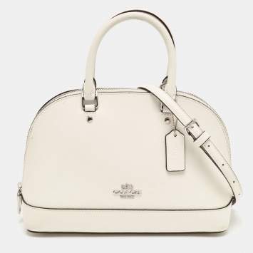 Pre Owned Coach Off White Leather Mini Sierra Satchel