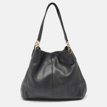 Coach Black Leather Phoebe Madison Shoulder Bag