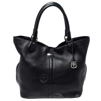 Pre Owned Cole Haan Black Grained Soft Leather Tote