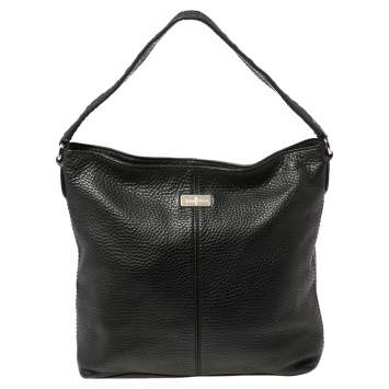 Pre Owned Cole Haan Black Grained Leather Hobo