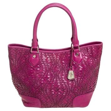 Pre Owned Cole Haan Majenta Woven Leather Tote